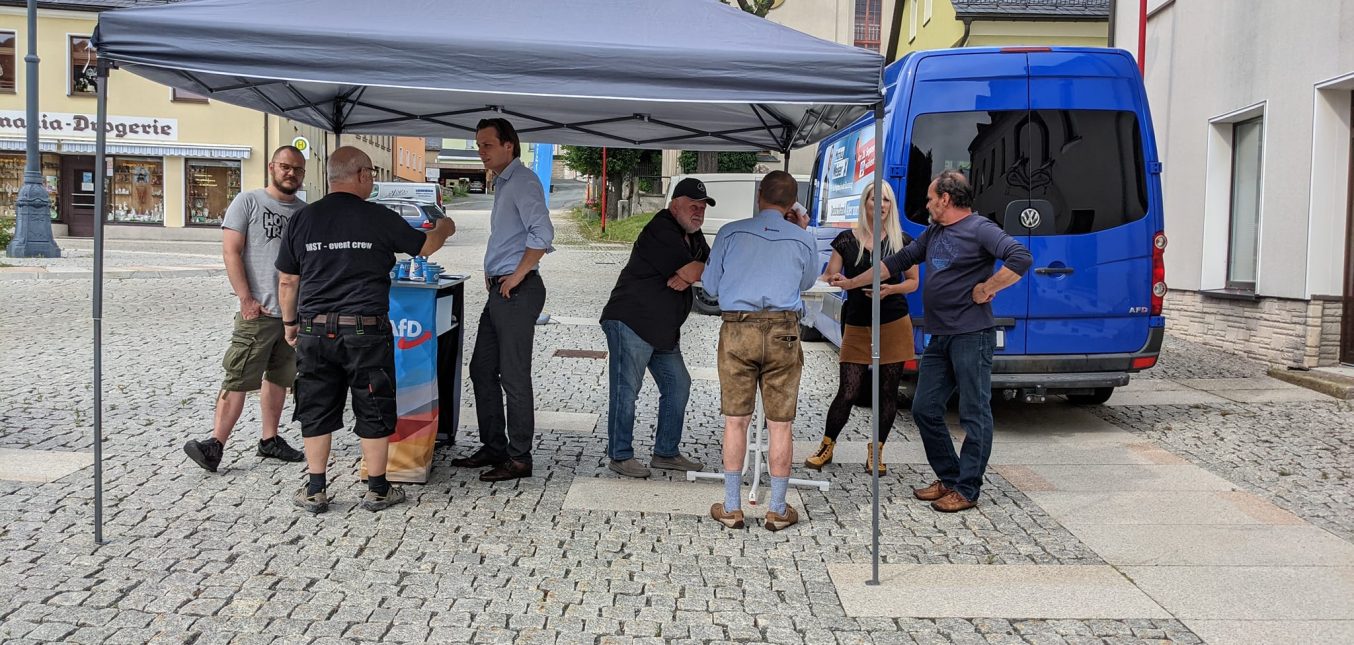 Wahlkampfstand in Bad Brambach