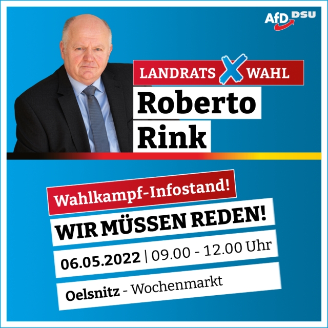 Landratswahlen Vogtland - Infostand 06.05.2022 in Oelsnitz