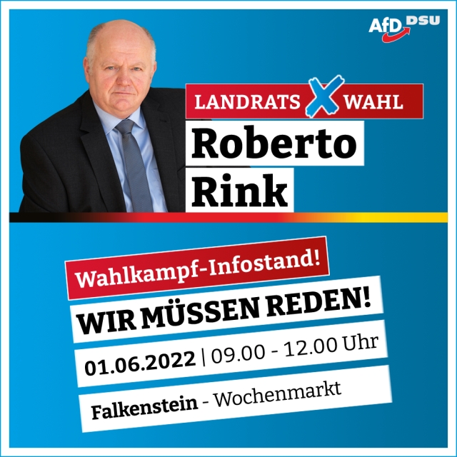Landratswahlen Vogtland - Infostand 01.06.2022 in Falkenstein