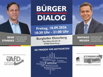 18.09.2026 – Bürgerdialog in Elsterberg mit Mathias Weiser (MdB) und René Standke (MdL)