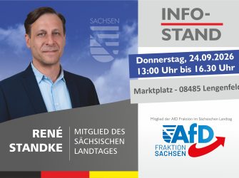 Infostand AfD Fraktion Sachsen und MdL René Standke – Lengenfeld
